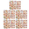 5 Pcs Artificial Flowers Wall,Silk Flower Roses Hanging Wall Panel,Flower Wall Panel Set,Champagne Romantic Flower Wall for Decoration Wedding Party Backdrop Decoration view 1
