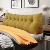 BNCKTRD Headboard Pillow Wedge King Size Large Bolster Pillow for Bed Triangle Reading Pillow Back Support Pillow for Sitting Up in Bed XXL Couch Daybed Backrest Cushion Linen Yellow view 1
