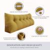 BNCKTRD Headboard Pillow Wedge King Size Large Bolster Pillow for Bed Triangle Reading Pillow Back Support Pillow for Sitting Up in Bed XXL Couch Daybed Backrest Cushion Linen Yellow view 3