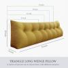 BNCKTRD Headboard Pillow Wedge King Size Large Bolster Pillow for Bed Triangle Reading Pillow Back Support Pillow for Sitting Up in Bed XXL Couch Daybed Backrest Cushion Linen Yellow view 4
