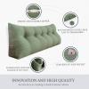 BNCKTRD Headboard Pillow Wedge Full Size Large Bolster Pillow for Bed Triangle Reading Pillow Back Support Pillow for Sitting Up in Bed XXL Couch Rest Backrest Cushion Linen Sage Green view 3