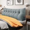 BNCKTRD Headboard Pillow Wedge King Size Large Bolster Pillow for Daybed Triangle Back Support Reading Pillow for Sitting Up in Bed XXL Couch Rest Backrest Cushion Linen Gray view 1