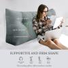 BNCKTRD Headboard Pillow Wedge King Size Large Bolster Pillow for Daybed Triangle Back Support Reading Pillow for Sitting Up in Bed XXL Couch Rest Backrest Cushion Linen Gray view 2