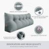 BNCKTRD Headboard Pillow Wedge King Size Large Bolster Pillow for Daybed Triangle Back Support Reading Pillow for Sitting Up in Bed XXL Couch Rest Backrest Cushion Linen Gray view 3