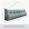 BNCKTRD Headboard Pillow Wedge King Size Large Bolster Pillow for Daybed Triangle Back Support Reading Pillow for Sitting Up in Bed XXL Couch Rest Backrest Cushion Linen Gray view 4