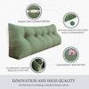 BNCKTRD Headboard Pillow Wedge King Size Large Bolster Pillow for Bed Triangle Reading Pillow Back Support Pillow for Sitting Up in Bed XXL Couch Daybed Bed Rest Backrest Cushion Linen Sage Green view 3