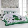 3 Pieces Duvet Cover Queen Bedding Sets St. Patrick's Day Gnome Clover Leaves Gingham Luxury Soft Comforter Cover with Pillowcases Retro Wood Board Microfiber Quilt Covers Set for Bedroom Decor view 3
