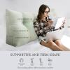 BNCKTRD Headboard Pillow Wedge King Size Large Bolster Pillow for Bed Triangle Reading Pillow Back Support Pillow for Sitting Up in Bed XXL Couch Daybed Rest Backrest Cushion Linen Off White view 2