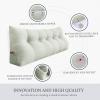 BNCKTRD Headboard Pillow Wedge King Size Large Bolster Pillow for Bed Triangle Reading Pillow Back Support Pillow for Sitting Up in Bed XXL Couch Daybed Rest Backrest Cushion Linen Off White view 3