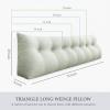 BNCKTRD Headboard Pillow Wedge King Size Large Bolster Pillow for Bed Triangle Reading Pillow Back Support Pillow for Sitting Up in Bed XXL Couch Daybed Rest Backrest Cushion Linen Off White view 4