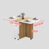 ZARBAILRE Multipurpose Collapsible Dining Table 5931inch, Folding Dining Desk with Wheels and Drawer Space Saving, Folding Kitchen Table for Small Space, Kitchen/Bar/Office/Bedroom/Garage view 2