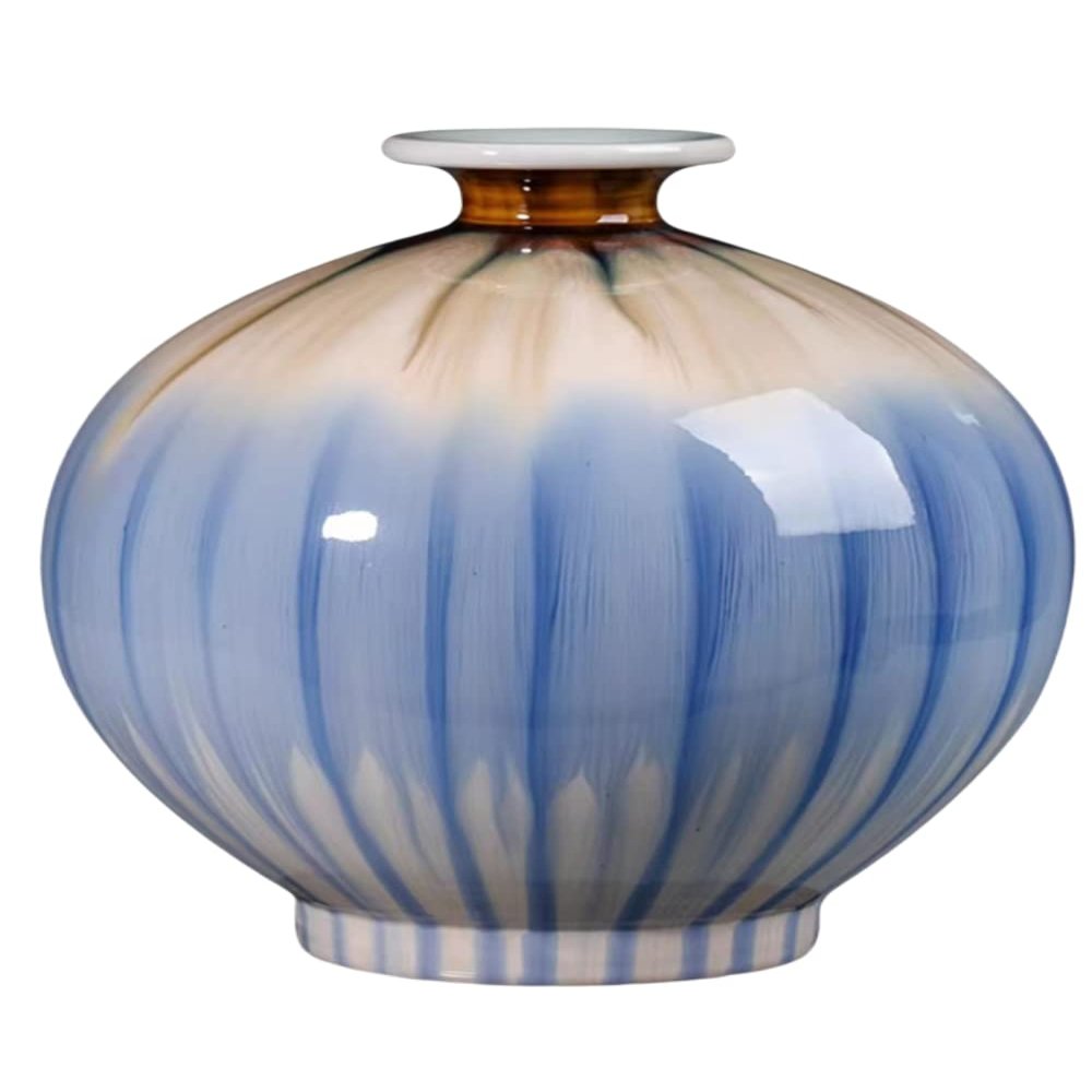 AMITVA Chinese Ceramic vase White Large Chinese vase Porcelain Flower vase Chinese Antique Ceramic vases Traditional Decorative Vase-A:high 24 CM