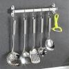 Bonlting 14.6 Inch Kitchen Utensil Hanger Holder Stainless Steel Hanging Pot Rack Hanger with 6 Hooks for Kitchen Bathroom Living Room(Silver) view 1