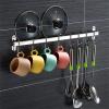 Bonlting 14.6 Inch Kitchen Utensil Hanger Holder Stainless Steel Hanging Pot Rack Hanger with 6 Hooks for Kitchen Bathroom Living Room(Silver) view 4