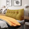 BNCKTRD Queen Size Triangle Reading Pillow - Large Bolster Back Support for Sitting Up in Bed, XXL Couch Daybed Bed Rest Backrest Cushion - Linen Yellow view 1