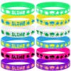 Oringaga 24PCS Rainbow Slime Themed Rubber Wristbands -Art Paint Silicone Bracelets Party Supplies Birthday Wedding Party Favors view 4