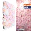5 Pcs Artificial Flowers Wall, Light Pink Silk Flower Roses Hanging Wall Panel,Flower Wall Panel Set,Romantic Flower Wall for Decoration Wedding Party Backdrop Decoration view 3