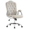 BarberPub Adjustable Home Office Chair, Makeup Vanity Lumbar Support Work Chair, Cute Swivel Rolling Nail Station, Ergonomic with Armrest, Computer Task Armchair with Metal Base 3535 (Grey) view 1