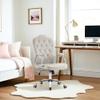 BarberPub Adjustable Home Office Chair, Makeup Vanity Lumbar Support Work Chair, Cute Swivel Rolling Nail Station, Ergonomic with Armrest, Computer Task Armchair with Metal Base 3535 (Grey) view 2