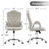 BarberPub Adjustable Home Office Chair, Makeup Vanity Lumbar Support Work Chair, Cute Swivel Rolling Nail Station, Ergonomic with Armrest, Computer Task Armchair with Metal Base 3535 (Grey) view 3