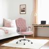BarberPub Adjustable Home Office Chair, Makeup Vanity Lumbar Support Work Chair, Cute Swivel Rolling Nail Station, Ergonomic with Armrest, Computer Task Armchair with Metal Base 3535 (Pink) view 2