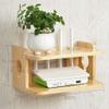 AVEEWA Wireless Router Storage Shelf Solid Wood Wireless Router Storage Shelf - Creative Living Room Set-top Box Finishing Shelf WiFi Floating Shelf view 4
