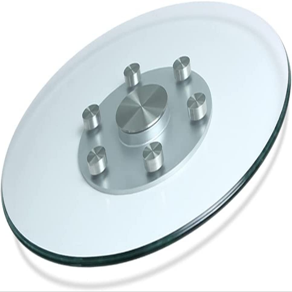 Large Lazy Susan For Dining Table Kitchen, Round Tempered Glass Turntable Tray (Size : 60cm/23.6in)