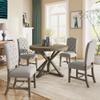 RUNNA Elegant Farmhouse Wooden 5-Piece Dining Table Set with Extendable Table and 4 Upholstered Chairs,Suitable for DiningRoom Small Places LivingRoom Use (Natural Wood Wash@K) view 4