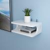 QQXX Wall Mounted Tv Stand Shelf,Wooden Floating Shelf,Entertainment Center Media Console Shelf,Router DVD Shelf for DVD Player Tv Box Remotes WiFi Games and Ps4,Audio-Video Shelving view 2