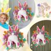 18 Wreath Frame Lavender Rabbit Summer Wreath Artificial Green Flower Easter Leaves Fall Home Decor Modern Christmas Decorations view 2