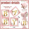 Sabary Baby Boxes with Letters Rustic Floral Pink Baby Shower Backdrop Blocks Box Birthday Party Gender Reveal Photo Props for Girl Boy Shower Decorations(Sweet Baby) view 2