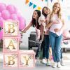 Sabary Baby Boxes with Letters Rustic Floral Pink Baby Shower Backdrop Blocks Box Birthday Party Gender Reveal Photo Props for Girl Boy Shower Decorations(Sweet Baby) view 3