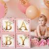 Sabary Baby Boxes with Letters Rustic Floral Pink Baby Shower Backdrop Blocks Box Birthday Party Gender Reveal Photo Props for Girl Boy Shower Decorations(Sweet Baby) view 4