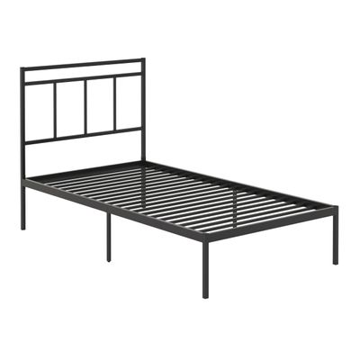 Sauder Cannery Bridge Twin Platform Bed with Headboard, Black Finish