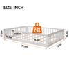 LLS Full Floor Bed for Children, Durable Montessori Floor Bed with Wood Slats, Safety Fence & Small Door, Wood Floor Bed Frame for Girls Boys Children, White (with Bed Slats) view 2