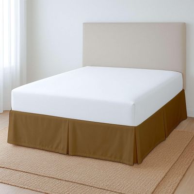 Pleated Bed Skirt King Size, Easy Fit with 10 Inch Tailored Drop, Wrinkle-Free Microfiber, Lightweight, Classic & Clean Look (Taupe)