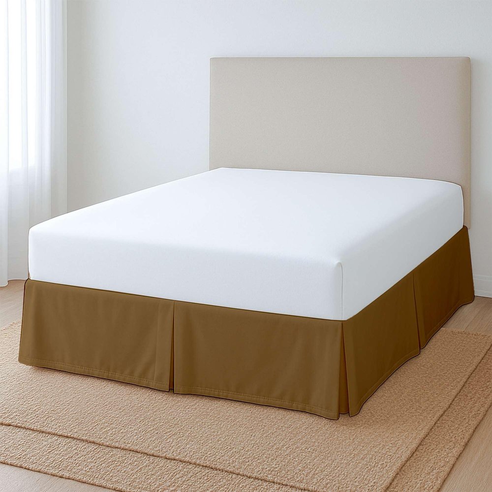 Pleated Bed Skirt King Size, Easy Fit with 10 Inch Tailored Drop, Wrinkle-Free Microfiber, Lightweight, Classic & Clean Look (Taupe)