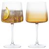 Anton Studio Designs Empire Handmade Gin Glasses for Wine, Cocktails, or Water - 23.5 oz - Amber - Set of 2 Elegant Cocktail Glasses view 1