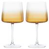 Anton Studio Designs Empire Handmade Gin Glasses for Wine, Cocktails, or Water - 23.5 oz - Amber - Set of 2 Elegant Cocktail Glasses view 4