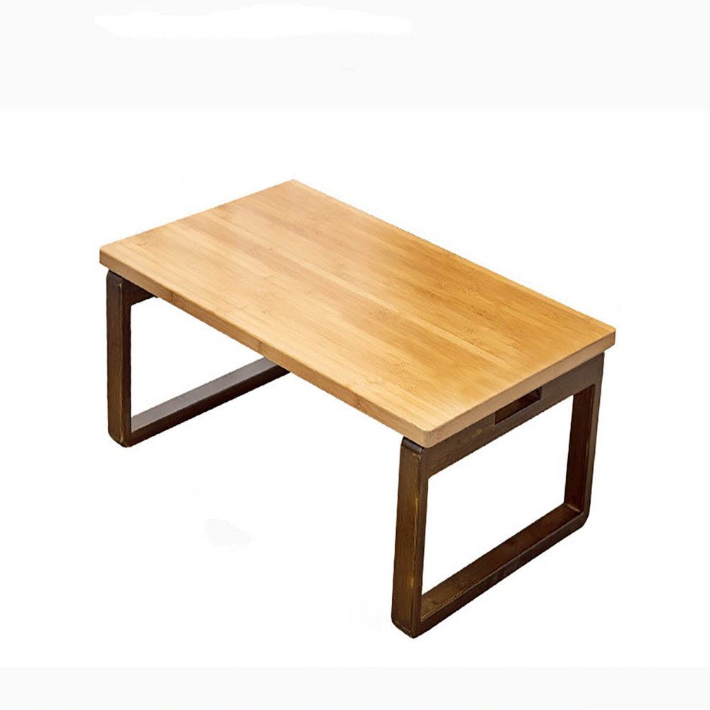 ZTHOME Simple Solid Wood Bay Window Table Japanese Tatami Coffee Table Small Rectangular Low Table Folding Sofa Tables for Bedroom(100x55x28.5cm, R)