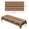 4 PCS Cinco De Mayo Tablecloth, 108"x54" Mexican Fiesta Tablecovers, Disposable Mexican Striped Table Covers, Plastic Party Table Cloth for Mexican Themed Party Supplies Carnival Taco Night Birthday view 2