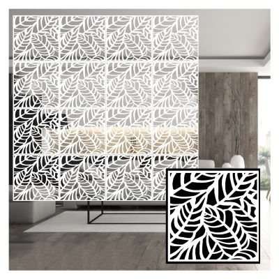 YJEUZCD Hanging Room Divider, Waterproof PVC Carving Panels Decorative, 0.7mm Thick Bedroom Hotel Entrance Hall Wall Screen Panel, 40x40cm (Color : White, Size : 16pcs)