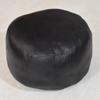 BBHHOMES Handmade Eco-Friendly Plain Solid Design Leather Canvas Pouf Black Color Round Shaped 21" x 21" x 12" Leather Canvas Pouf for Living Room, Bedroom Seating view 3