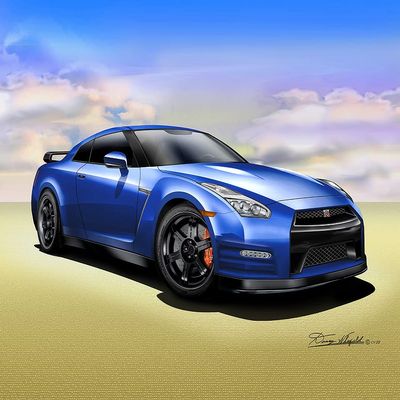 2015 Nissan GTR Black Edition | Fine Art Prints By Danny Whitfield | Blue Pearl (20 x 24 Inches)