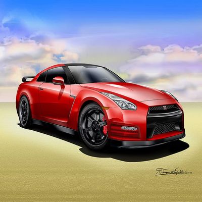 2015 Nissan GTR Black Edition | Fine Art Prints By Danny Whitfield | Regal Red (20 x 24 Inches)