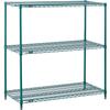 Nexel 3 Tier Wire Shelving Starter Unit, Poly-Green, 54"W x 24"D x 34"H view 1