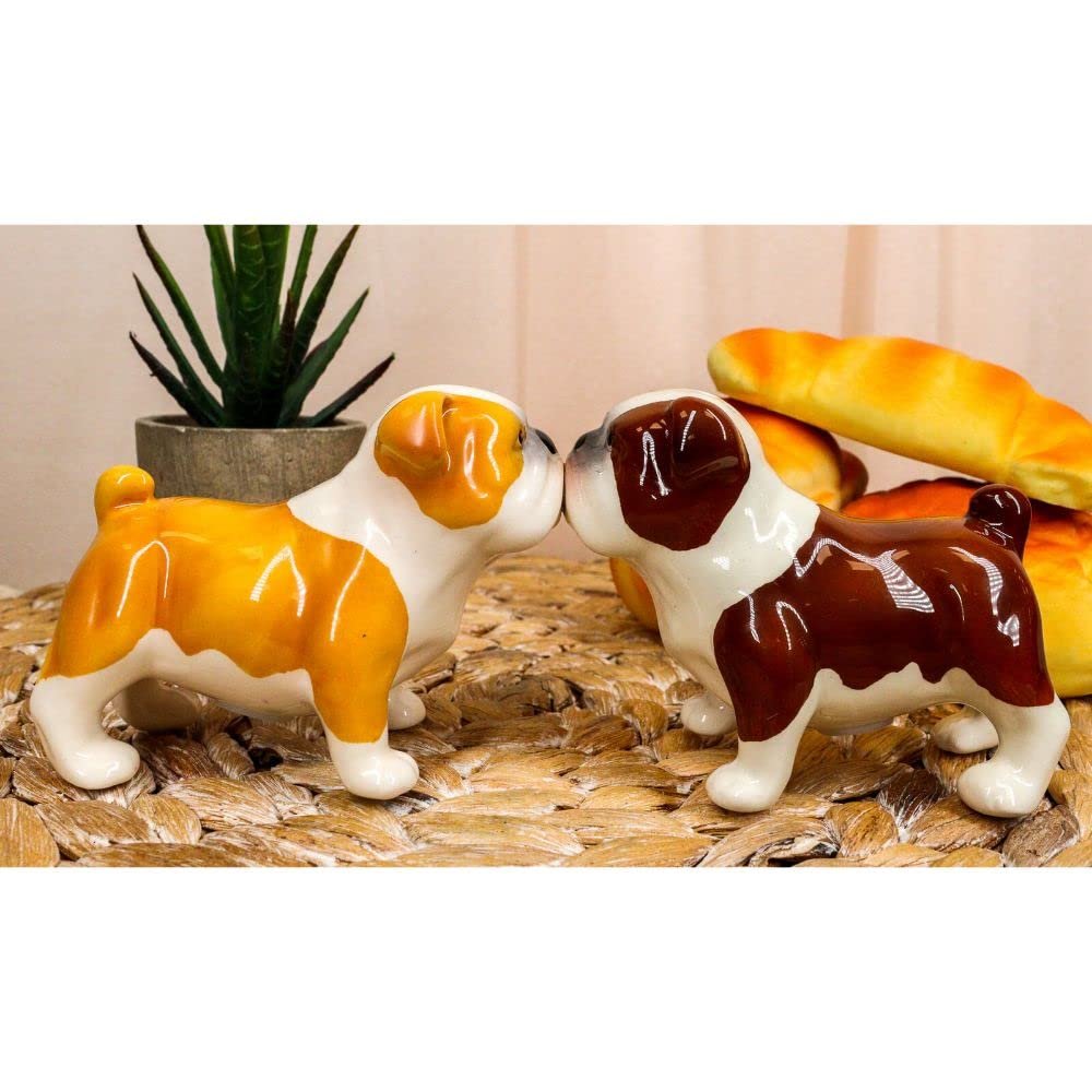 1 Set Of Fawn Chocolate Dog Salt And Pepper Shakers Ceramic Magnetic Figurine Set