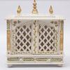 Aakrati Devyom Devyom Small Wooden Pooja Mandir Indian Hindu Decoration Puja Cabinet Temple Bhagwan Stand Mandapam Wall Hanging Decor for Home in USA (White, Medium-20x12x24) view 1