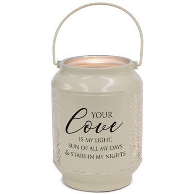 Elanze Designs Your Love is My Light Ivory 6.7 x 5 Metal Die Cut Lantern