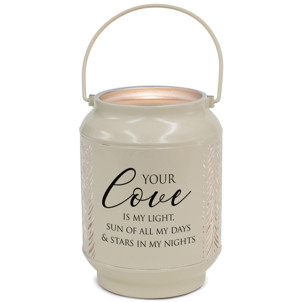 Elanze Designs Your Love is My Light Ivory 6.7 x 5 Metal Die Cut Lantern